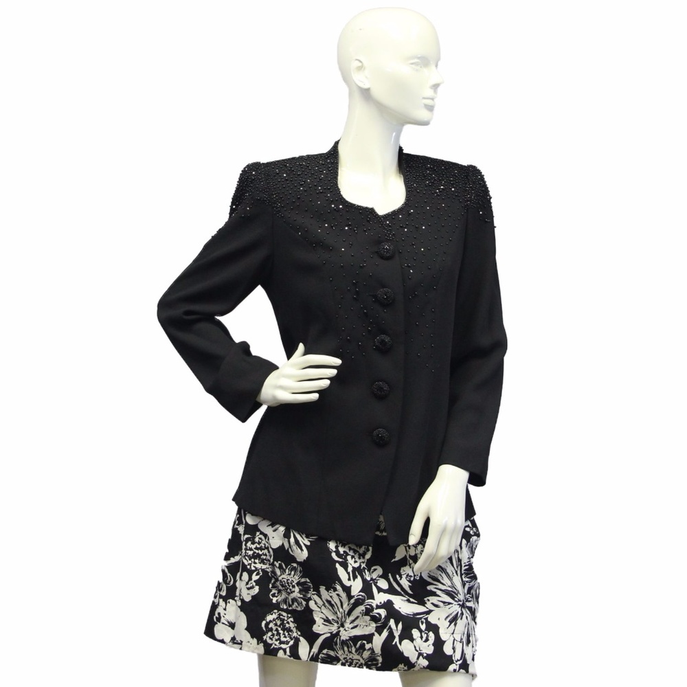 Black Pearls Embellished Blazer sz 8 (SKU 000046)